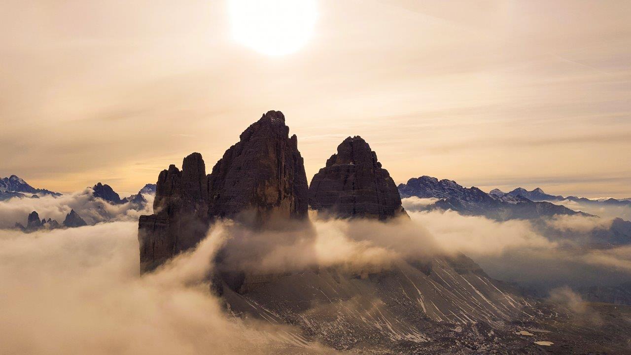 tre cime viste dal monte paterno