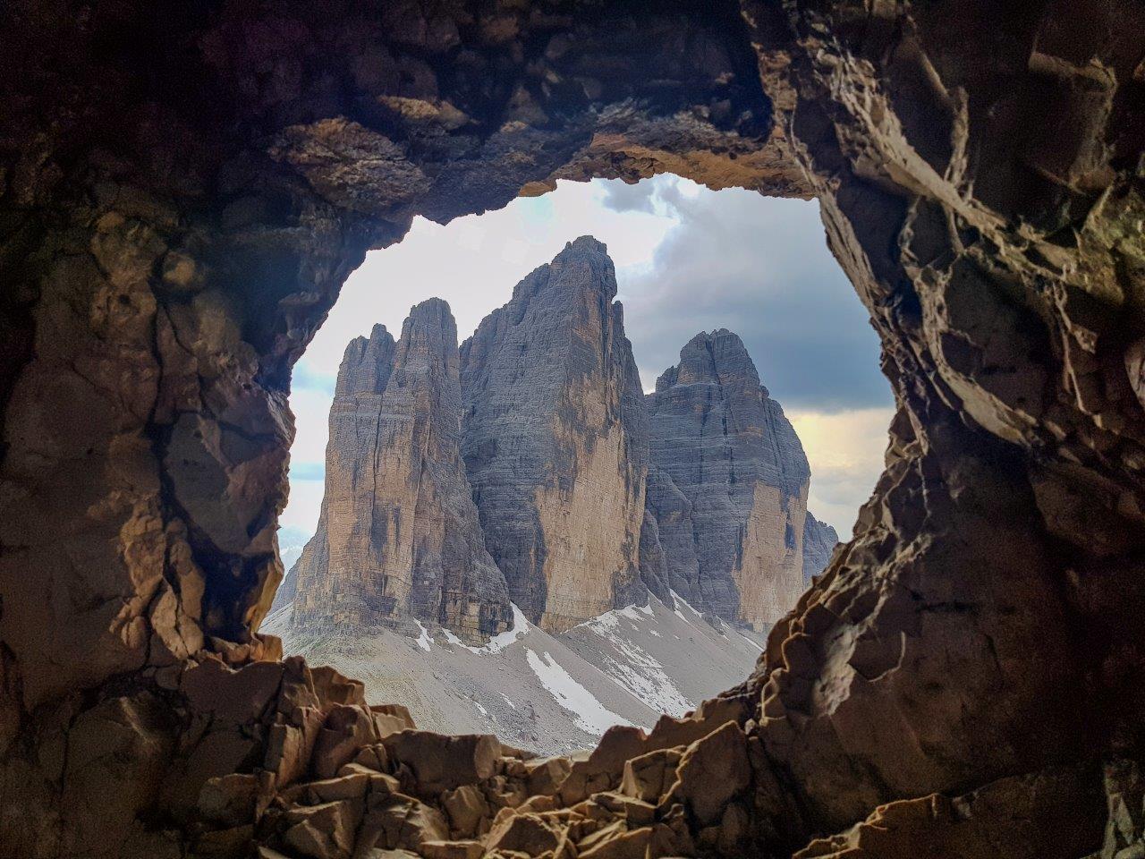 tunnel nel monte paterno, tre cime di lavaredo