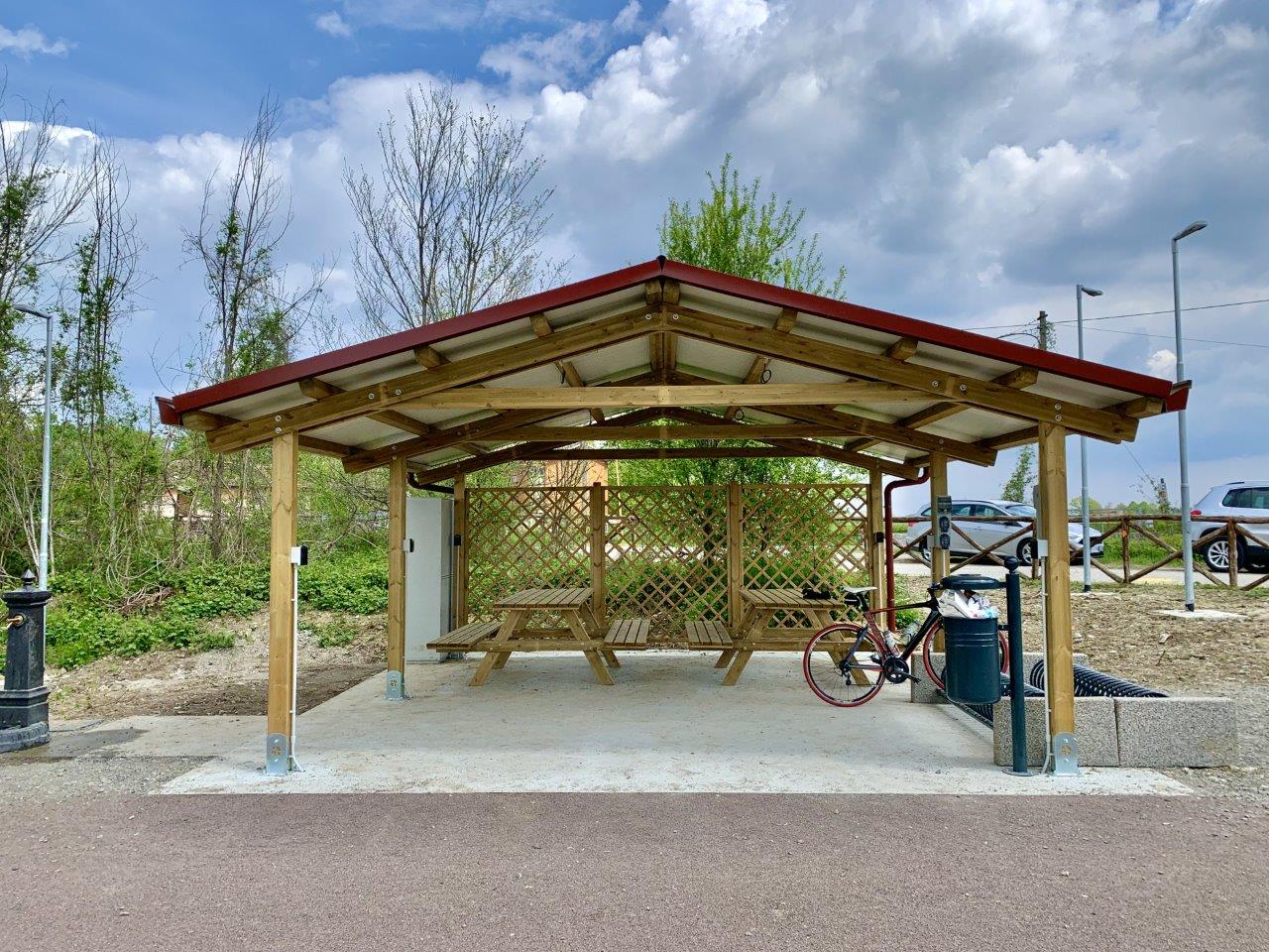 Area di sosta su Ciclovia del Sole Bologna Mirandola