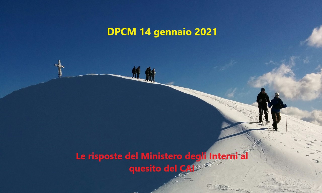 Le attività in montagna consentite nel dpcm 14 gennaio, la risposta al quesito del Club Alpino Italiano